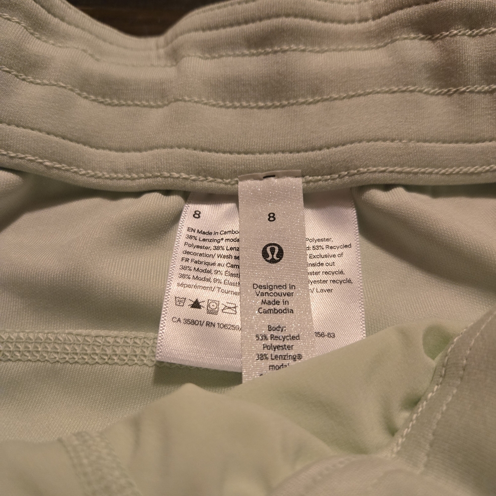 Lululemon Light Green Activewear Shorts